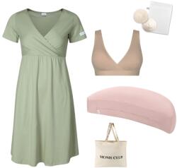  Szett a kényelmes szoptatás kezdéséhez Olive & Pastel rózsaszín Nuuma Nude melltartóval, M-es méretű ruházat