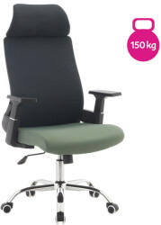  Irodai szék, sötétszürke/zöld/króm, teherbírás 150 kg, HOLGER - pepita