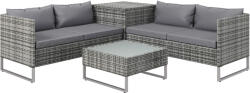 Outsunny Set de Gradina 4 Bucati cu 2 Canapele 2 Locuri, Masuta d