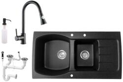NERO Master - Dupla Medencés Gránit Mosogató - 93x49cm - Fekete - pepita - 76 700 Ft