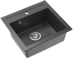Quadron JOHNNY 110, 500 x 470 mm black diamond fekete színű gránit mosogatótálca