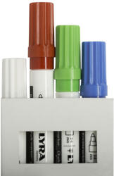 LYRA Marker cu creta, LYRA, pentru table de scris, varf 2-4mm, 4 culori/set (LR-004411040) - roua