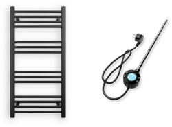 Nero Italia Törölközőszárító radiátor elektromos fűtőpatronnal 50 x 100 cm - Nero Italia S-400W (fekete)