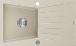 Mexen Cesar konyhai mosogató gránit 1 medence+csepegtetö+ pop up szifon 775 x 470 mm, beige - 6514771010-69 1 medencés (5907709194731)