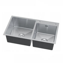 NERO Acél mosogatótálca Nero Italia 78 x 43 cm + szárítókosár + szifon (inox)