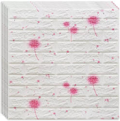 100 x HOZRO öntapadós 3D tapéta szett, téglautánzat modell, 53, 90 négyzetméter alapterületű, modern dizájn, nagyon könnyen felszerelhető, Pink Dandelion