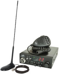 PNI Kit Statie radio CB PNI Escort HP 8024 ASQ 12/24V + Antena CB PNI Extra 45 cu magnet