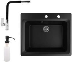 NERO Italia - Gránit Mosogató szett - Matt Fekete - 60cm - pepita - 60 500 Ft