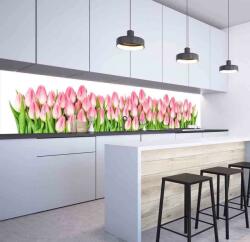 Wallplex falburkoló konyhapanel Rózsaszín tulipánok - pepita