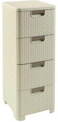 Keter " STYLE" RATTAN 4 FIÓKOS SZEKRÉNY - Krém (3253926605010)