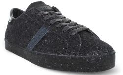  D. A. T. E. Női félcipő - Hill Low Total Glitter Black - méret 36 - fekete csillámos bőr, elegáns olasz luxus sneaker, kézzel készült prémium utcai cipő