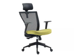 SIGNAL MEBLE Q-328H Ergonomikus Hálós Forgószék Zöld-Fekete Állítható Fejtámlával (OBRQ328HCZ)