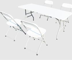 Heinner Set masa cu 4 scaune plastic pliabile Heinner
