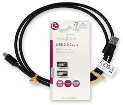 Nedis USB 2.0 kábel USB-A dugó - USB Micro-B dugó, 1m (CCGL60500BK10)