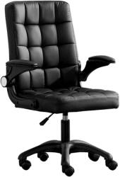 Quasar & Co Irodai szék, Quasar & Co. ®, ergonomikus, szivacsos ülés és háttámla, összecsukható fogantyúk, állítható magasság, öko-bőr, fekete