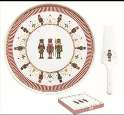  Easy Life-Nuova Porcelán tortatál lapáttal 32cm dobozban, Nutcracker