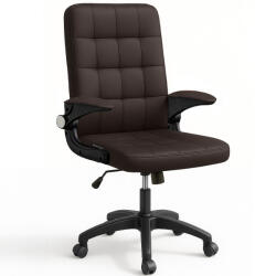 Quasar & Co Irodai szék, Quasar & Co. ®, ergonomikus, összecsukható fogantyúk, párnázott ülés és háttámla, állítható magasság, 5 forgókerék, forgatható, 360°-os forgatórendszer, eco bőr, GAMA, barna