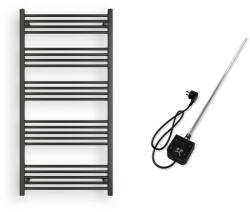 Nero Italia Törölközőszárító radiátor elektromos fűtőpatronnal 75 x 150 cm - Nero Italia AF05-600W (fekete)