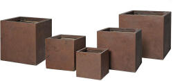 Yukon Cube kompozit növénytartó rozsdabarna 23x23x23-55x55x46cm S5 (108610)