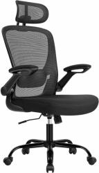 SONGMICS ergonomikus irodai szék, forgószék hálós háttámlával, fekete színben (OBN047B01) - pepita