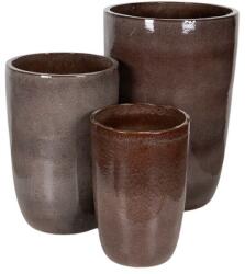  Tatum Vase Giant kerámia növénytartó szett rusztikus barna 42x63-65x100cm S3 (YC603090)