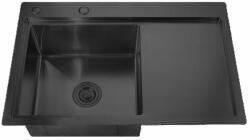 Mixxus HM7849L-215 NANO-BLACK (3.0/0.8) rozsdamentes acél konyhai mosogató
