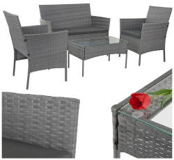 Gardlov rattan kerti bútor sötétszürke-szürke 26907