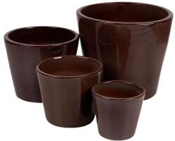  Singa Kerámia Virágcserép Szett - Barna - 4 db - 21-42x19-37cm (213120)