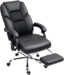HomCom irodai szék vibrációs masszázzsal, magas háttámlával és állítható magassággal, 66x64x113-121 cm, fekete