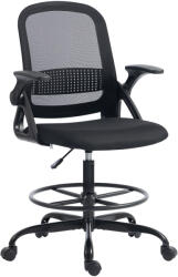 HomCom Scaun de Birou Ergonomic cu Înălțime Reglabilă, Negru