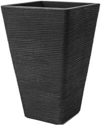Patio Fokus négyzet alakú kerti kaspó 35x35x55 cm antracit (5900791030291)