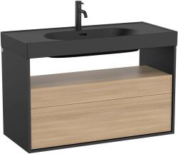 Roca Meridian dulap 100x46x56.5 cm sub chiuveta pe perete negru-stejar A858108608 (A858108608)