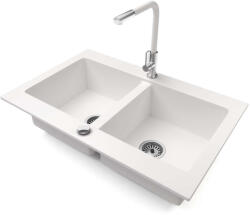 NERO Verso - Gránit Mosogatótálca - Fehér - 75 cm