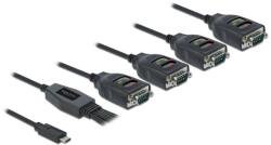 Delock Átalakító USB Type-C 4 x Soros RS-232 DB9 15 kV ESD védelemmel (90495) - pepita