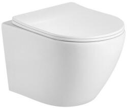 Eros ES BELLA SLIM fali WC - perem nélküli - WC ülőkével - VORTEX örvényöblítéssel - 49 cm