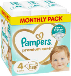 Pampers Scutece Pampers Premium Care - Mărimea 4, 9-14 kg, 188 buc (1100051057)