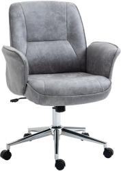 Vinsetto Ergonomikus Irodai Szék Állítható Magassággal és Hintázó Funkcióval, Mikroszálas Kárpit, 67x69x92-102 cm, Világosszürke