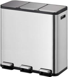 EKO EcoCasa II - 3 Rekeszes Pedálos Szemetes - 45 Liter - Rozsdamentes Acél