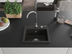 Mexen Milo konyhai mosogató gránit 1 medence+ pop up szifon 435 x 410 mm, fekete / arany - 6505441000-75 1 medencés (5907709194045)