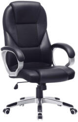 SONGMICS OBG22B ergonomikus forgószék PU bőr fekete görgőkkel (OBG22B)