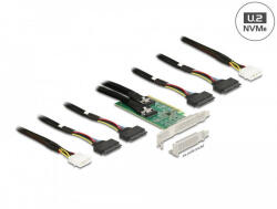 Delock PCI Express 4.0 x16 kártya - 4 x SFF-8639 NVMe - elágazás - alacsony profilú formatényező (90077) - pepita