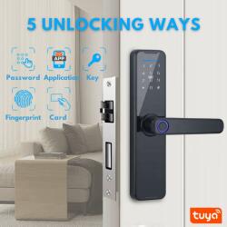  Vezeték nélküli Smart Lock, Yala Tuya alkalmazással, VisionHub®, távirányító, WiFi, 5 hozzáférési mód, PIN kód, ujjlenyomat, 2 kulcs, 2 kártya, zár tartozék