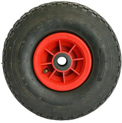 Massag Molnárkocsi kerék, Massag Massmover 260 molnárkocsihoz, fekete/piros, átmérő: 25, 5 cm, szélesség: 8 cm, felfújható, műanyag felni (TC2170921)