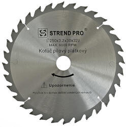 Strend Pro Körfűrészlap, Strend Pro SuperSaw NWG, 400 x 3, 6 x 30 mm, 48 db SK fog, hangtompító és tágulási hornyokkal, puhafához, keményfához, OSB, MDF (TC2230073)