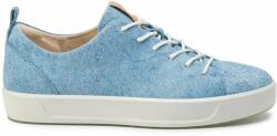 ECCO Soft 8 Ladies női félcipő - fűzős utcai cipő - méret 35 - kék természetes bőr, kényelmes textil bélés, fehér gumitalp, elegáns skandináv stílus