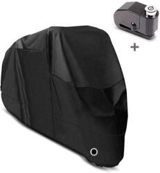  Craftride XXXL Outdoor, Takaró, Vízálló ponyva motorkerékpárhoz, nap-időjárás, porálló, fekete és Riasztó féktárcsa-zár