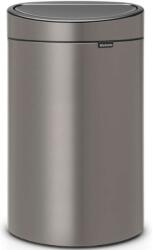 Brabantia Touch Bin New Soft-Touch nyomófedeles hulladékgyűjtő belső tartállyal, ovális, 40L - L méret, acél, platinaszürke - 114908 (114908) - pepita