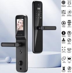 Okos Wireless Premium VisionHub® Zár, 5 az 1-ben Zár kamerával és HD kijelzővel, WiFi távirányítás, zárszerkezet, Alkalmazáson keresztüli hozzáférés, Kártya, Ujjlenyomat, Jelszó, Kulcs, betör