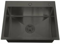 Mixxus HM5050-215 NANO-BLACK (3.0/0.8) rozsdamentes acél konyhai mosogató