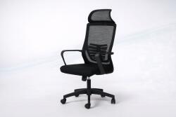 RoHS Ergonomikus, állítható irodai és gamer szék, sötétfekete, 2D fejtámla, szinkronmechanizmus, hálós háttámla a fokozott kényelemért
